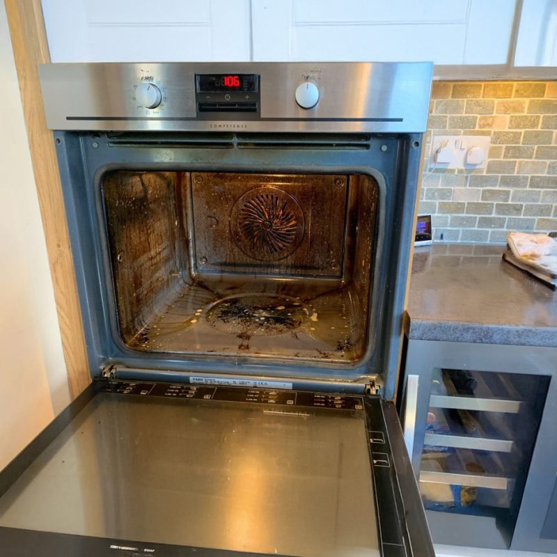Oven cleaning service removing tough grease and stains